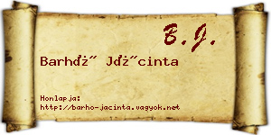 Barhó Jácinta névjegykártya